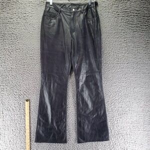 Express Pants Womens Size 7/8 Black Genuine Leather Flare Leg